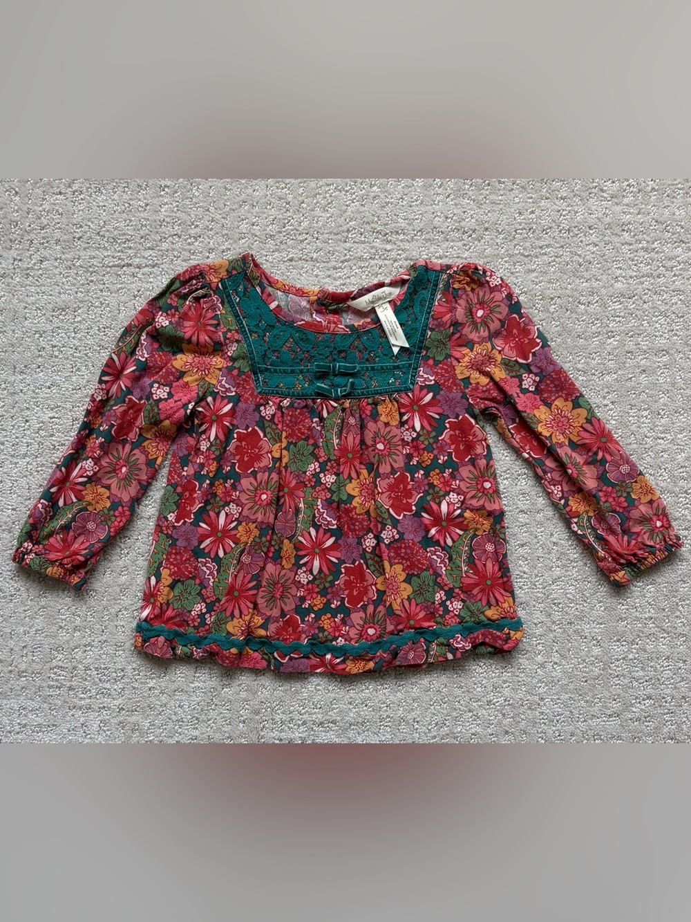 Matilda Jane Teal Yoke Floral Long-Sleeve Tee